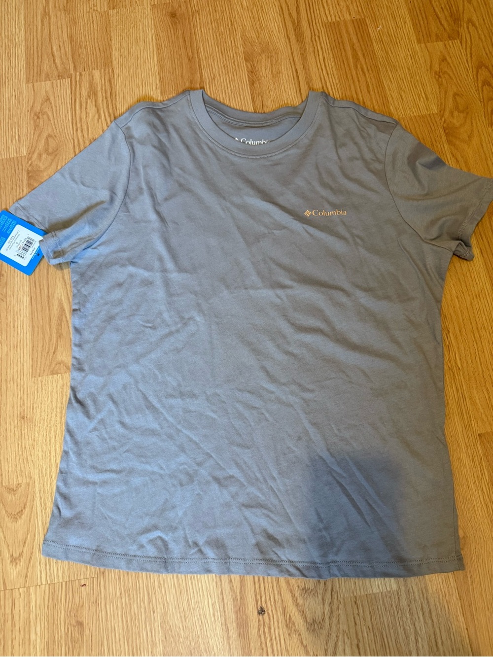 Columbia Short-Sleeve Crew Tee — Light Gray with Small Logo
